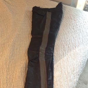 100% leather biker pants